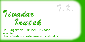 tivadar krutek business card